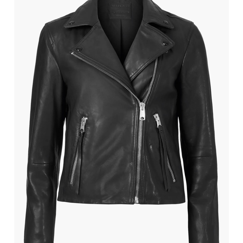 All Saints Dalby Black Leather Biker Jacket